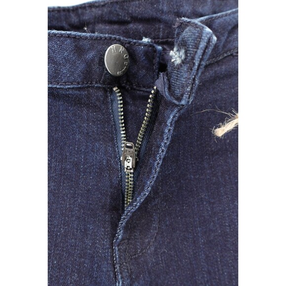 MNG By Mango Women's Side Pocket Wide Leg Blue Tailored Stretch Denim Jeans SZ 6 - Picture 13 of 16